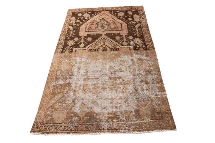 3' 7 x 6' 1 Hand Knotted Ultra Vintage Persian Wool Rug