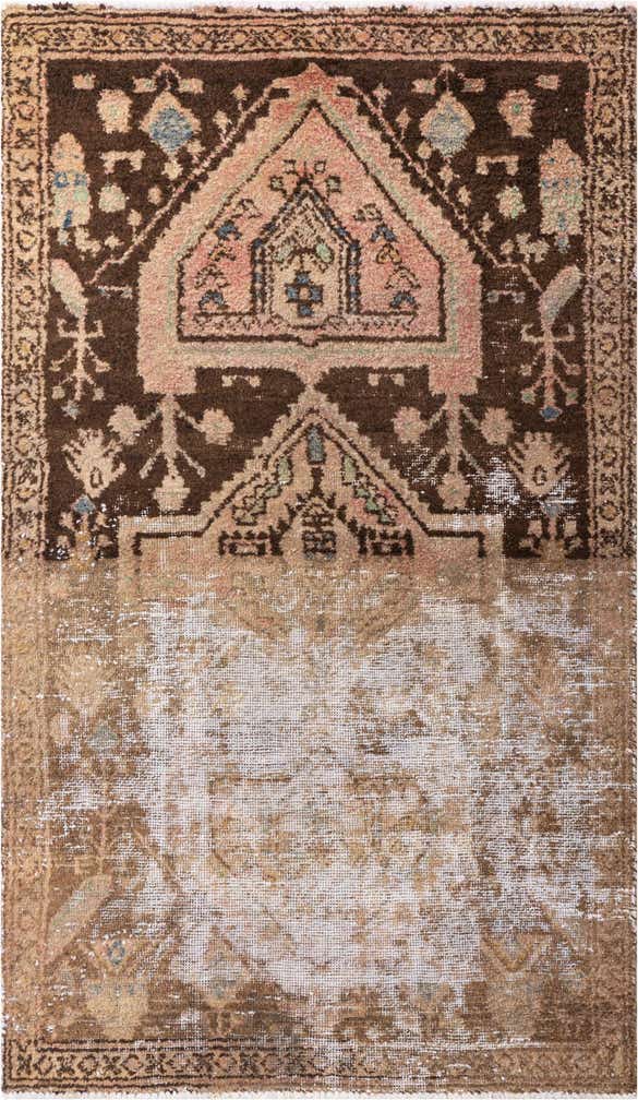 3' 7 x 6' 1 Hand Knotted Ultra Vintage Persian Wool Rug