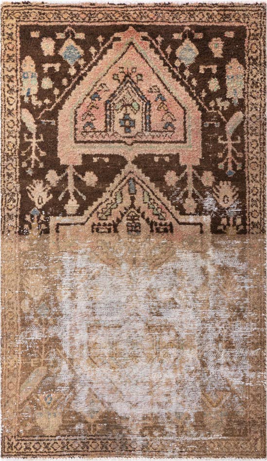 Detail image of 3' 7 x 6' 1 Hand Knotted Ultra Vintage Persian Wool Rug