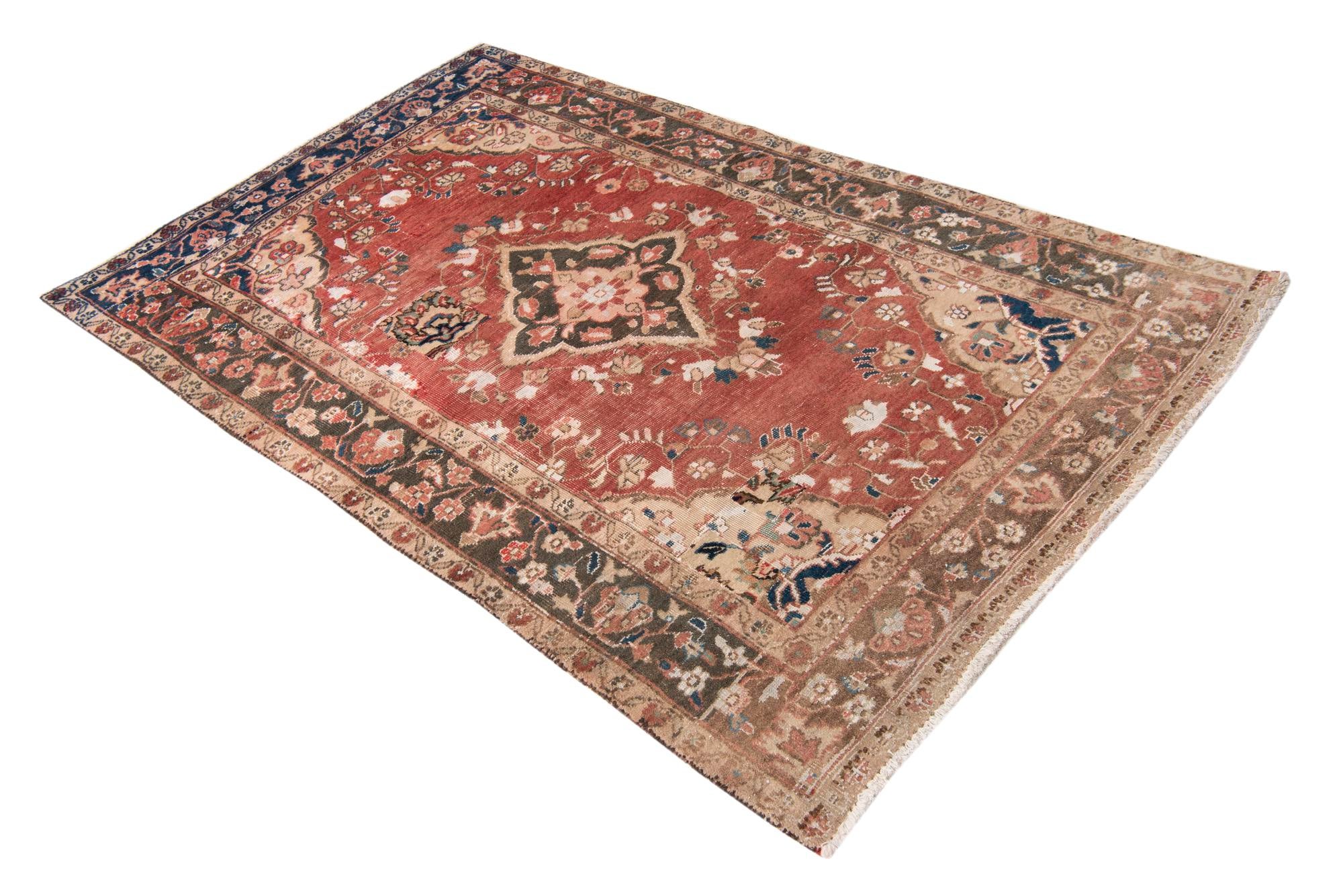 3' 10 x 6' 2 Hand Knotted Ultra Vintage Persian Wool Rug