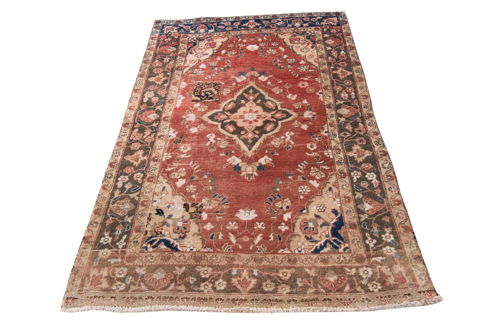 3' 10 x 6' 2 Hand Knotted Ultra Vintage Persian Wool Rug