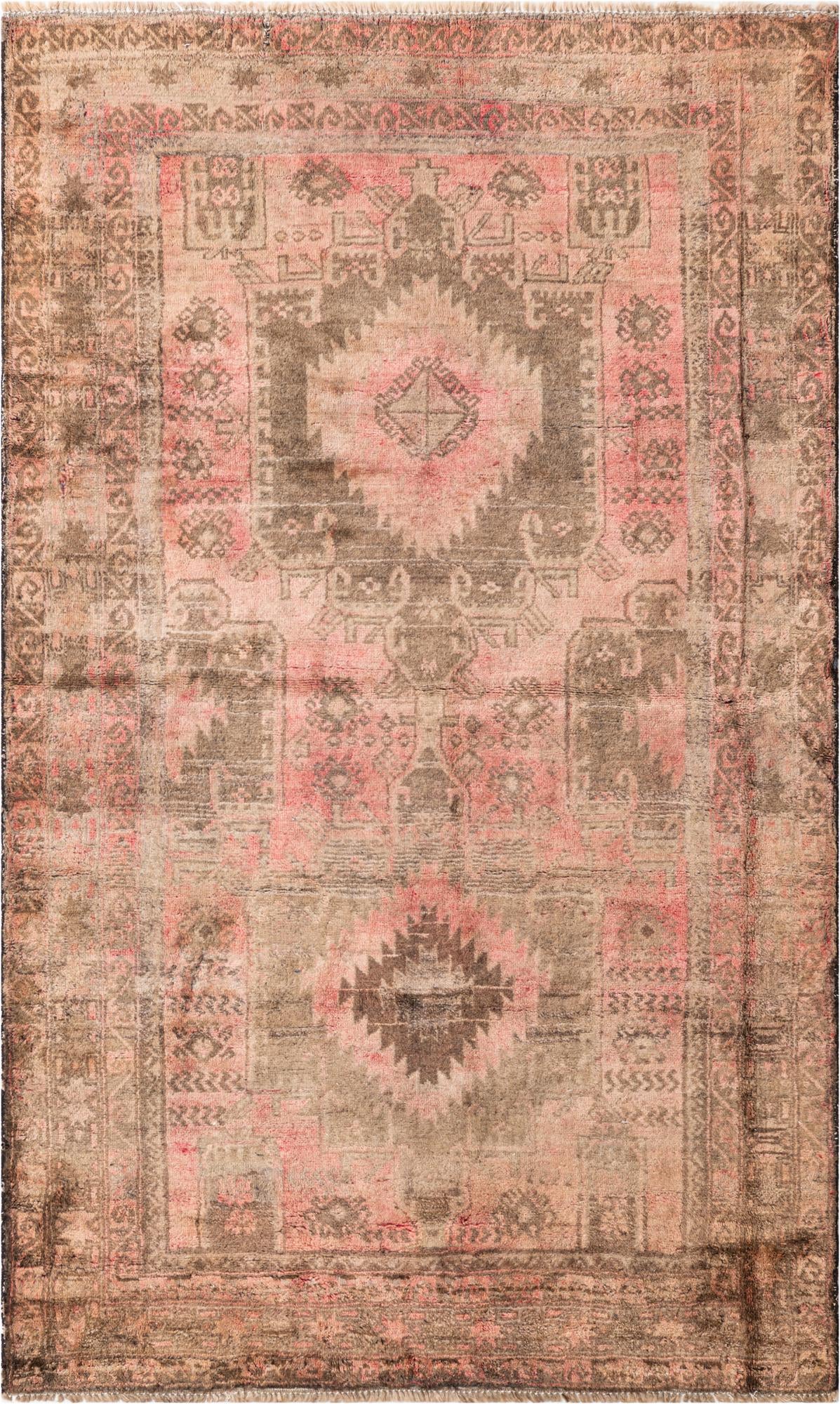 3' 9 x 6' 3 Hand Knotted Ultra Vintage Persian Wool Rug