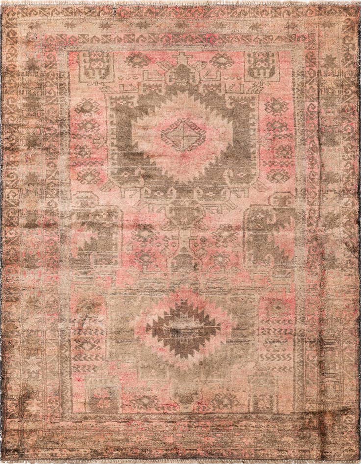 Detail image of 3' 9 x 6' 3 Hand Knotted Ultra Vintage Persian Wool Rug