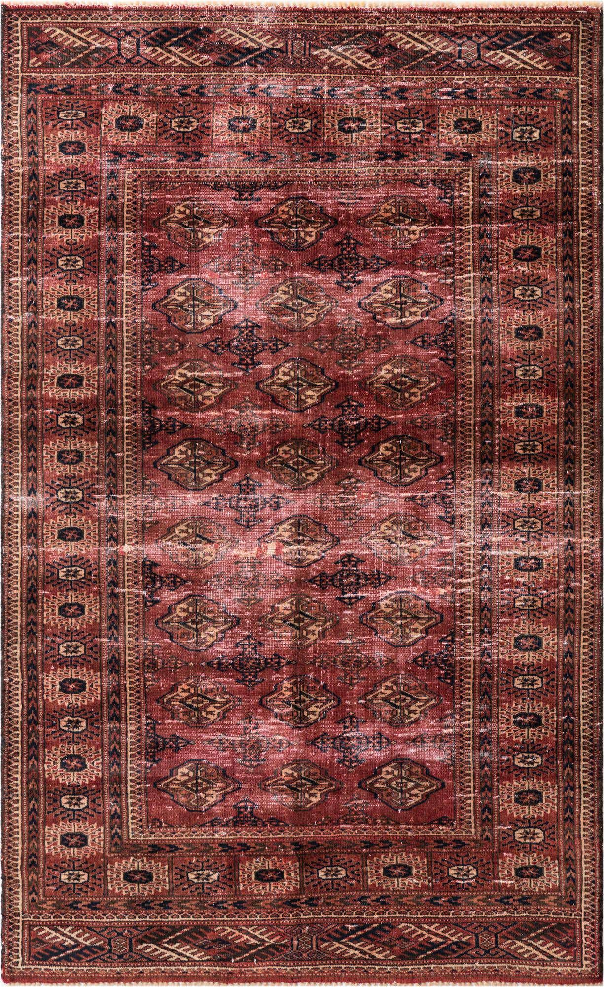 3' 10 x 6' 2 Hand Knotted Ultra Vintage Persian Wool Rug