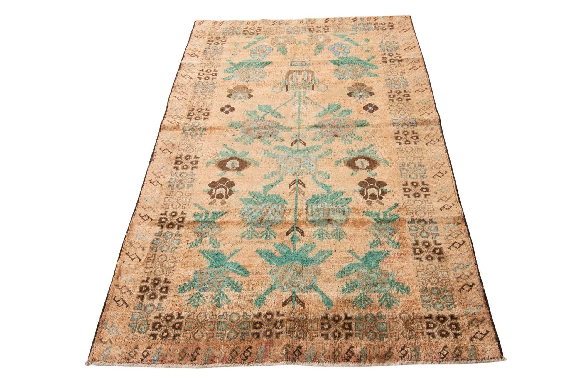 4' x 6' 2 Hand Knotted Ultra Vintage Persian Wool Rug