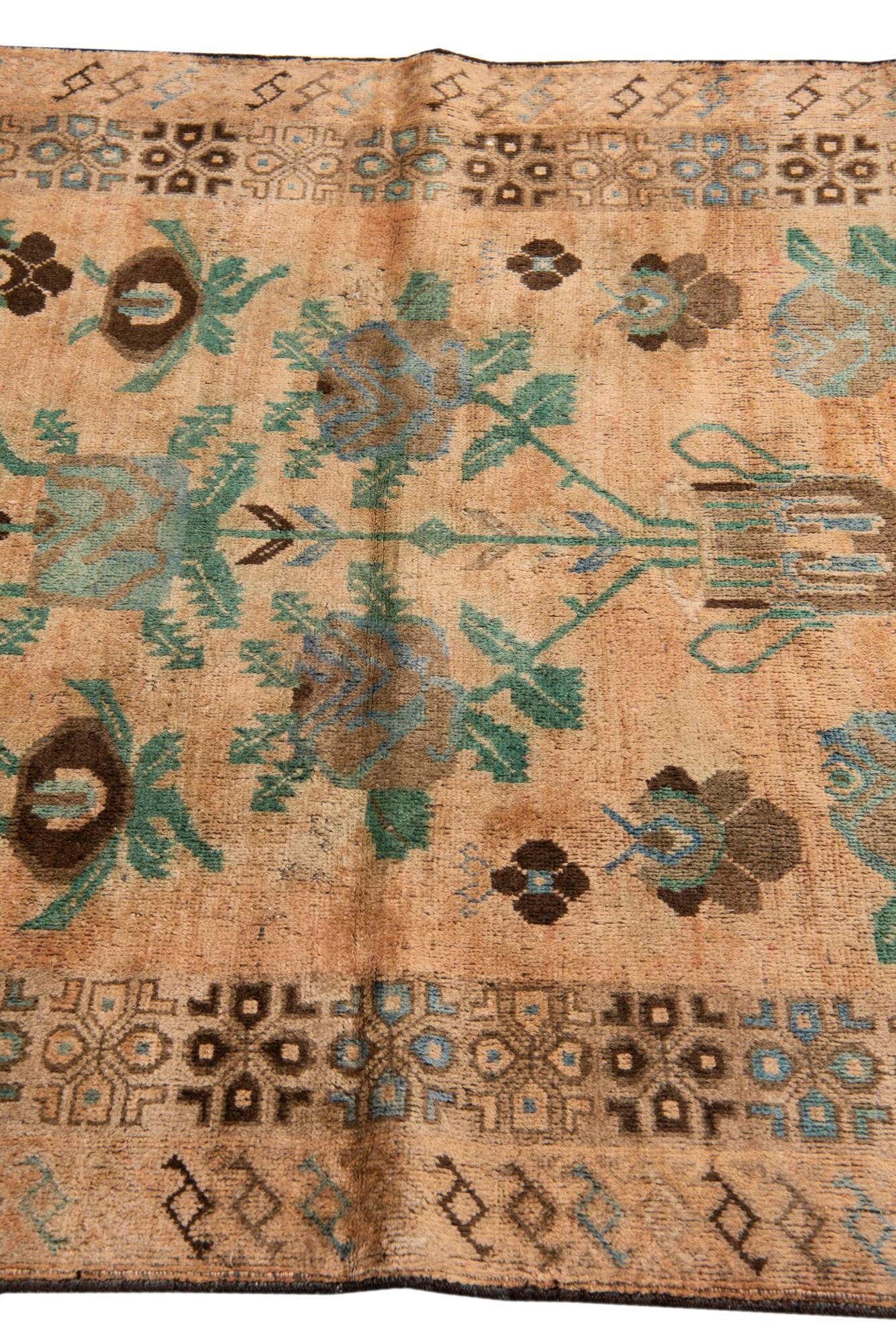4' x 6' 2 Hand Knotted Ultra Vintage Persian Wool Rug