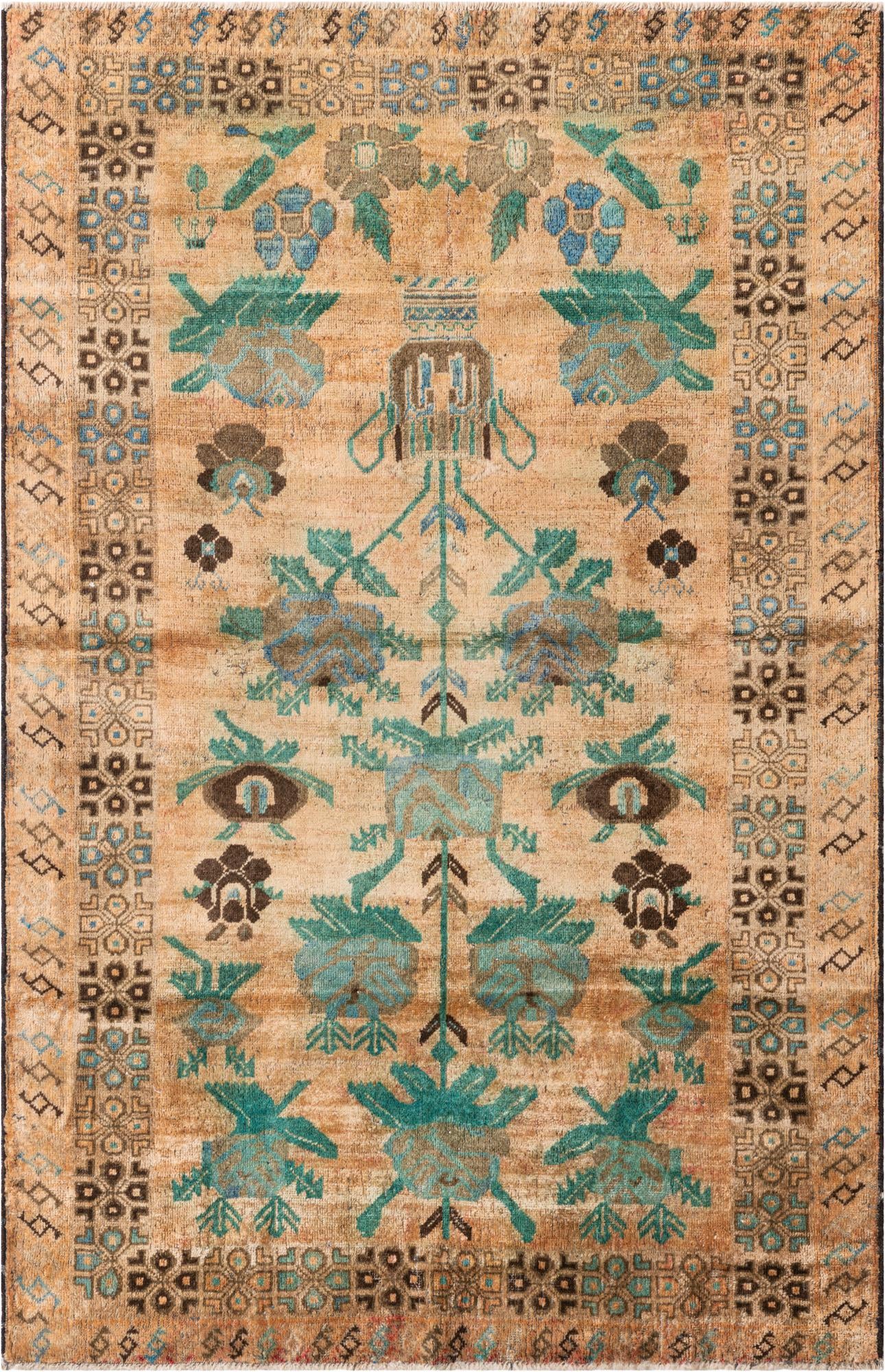 4' x 6' 2 Hand Knotted Ultra Vintage Persian Wool Rug