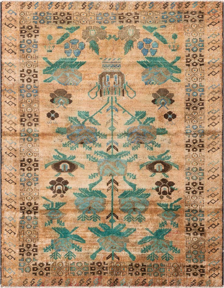 Detail image of 4' x 6' 2 Hand Knotted Ultra Vintage Persian Wool Rug