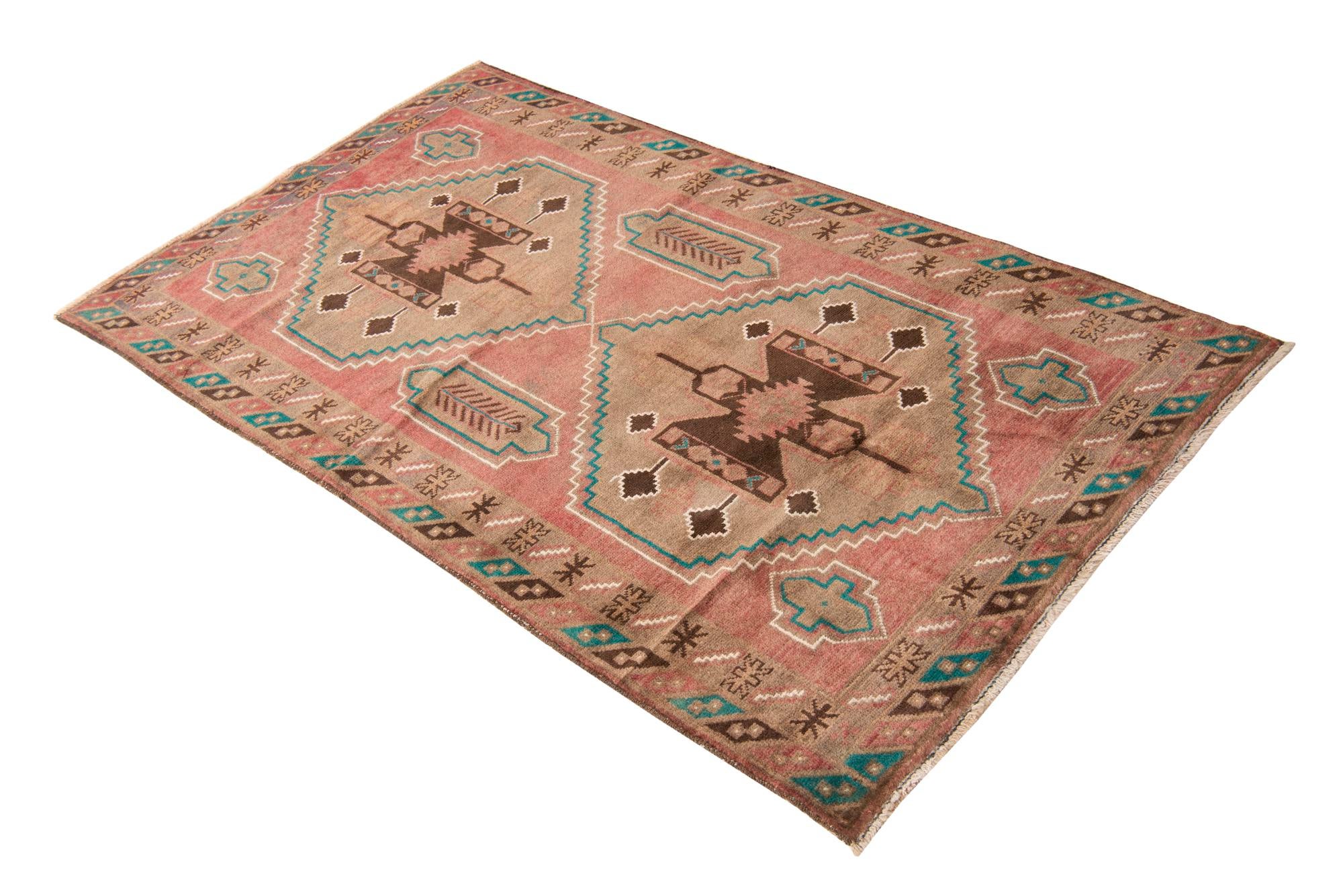 3' 5 x 6' 1 Hand Knotted Ultra Vintage Persian Wool Rug