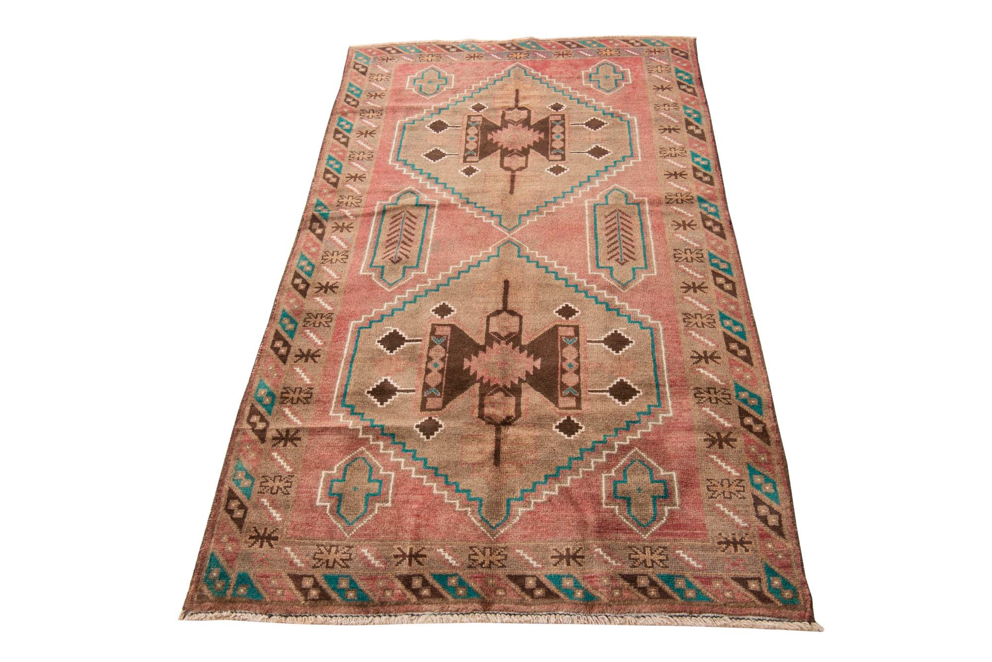 3' 5 x 6' 1 Hand Knotted Ultra Vintage Persian Wool Rug