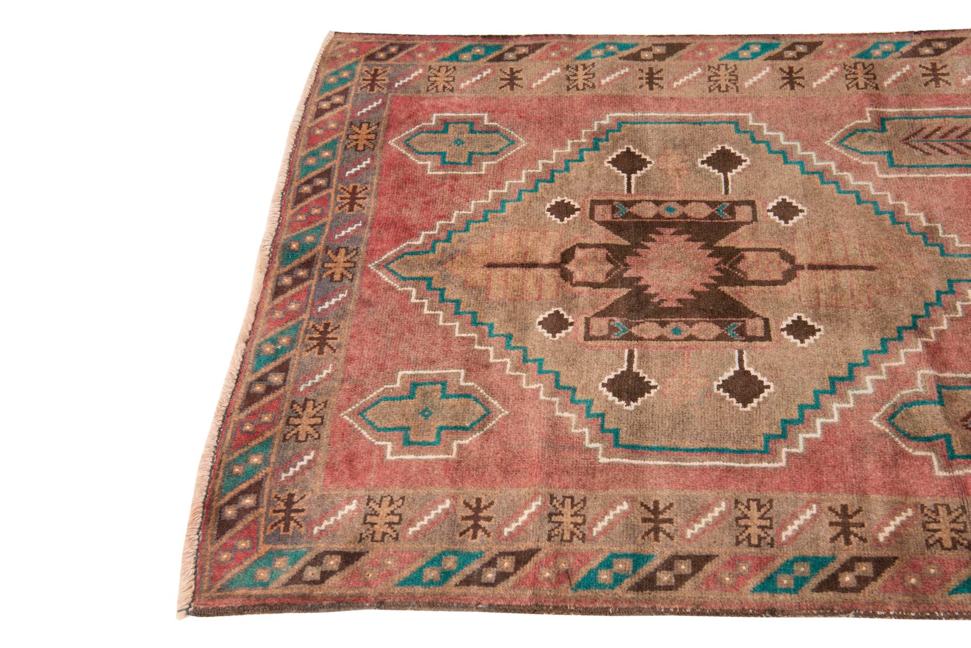 3' 5 x 6' 1 Hand Knotted Ultra Vintage Persian Wool Rug
