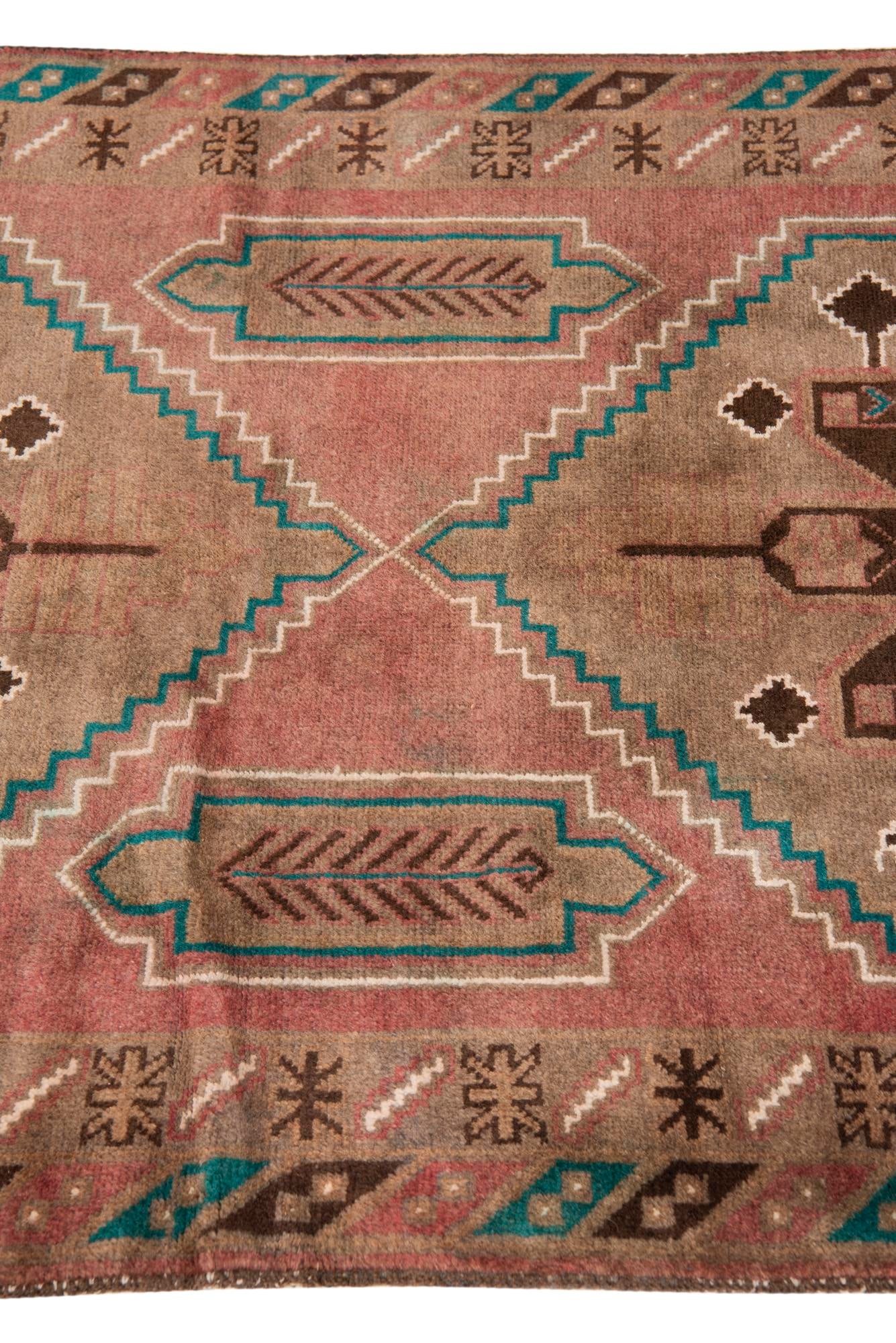 3' 5 x 6' 1 Hand Knotted Ultra Vintage Persian Wool Rug