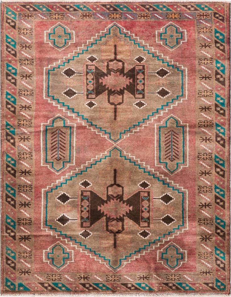 Detail image of 3' 5 x 6' 1 Hand Knotted Ultra Vintage Persian Wool Rug