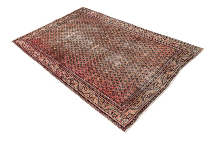 Detail image of 4' 3 x 6' 8 Hand Knotted Ultra Vintage Persian Wool Rug