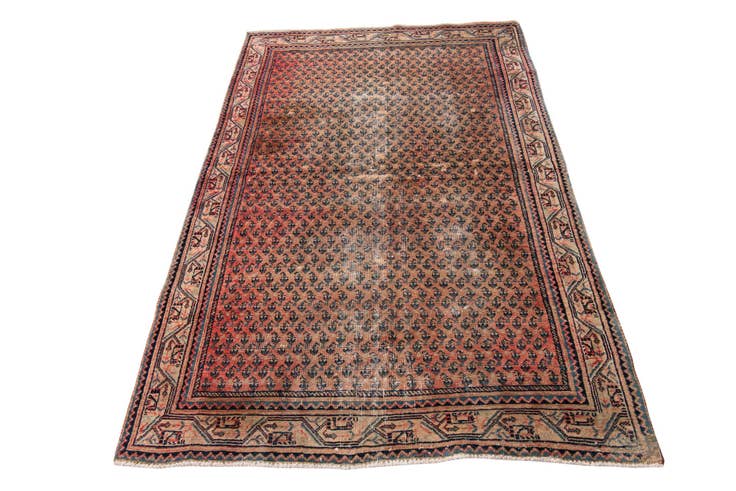 Detail image of 4' 3 x 6' 8 Hand Knotted Ultra Vintage Persian Wool Rug