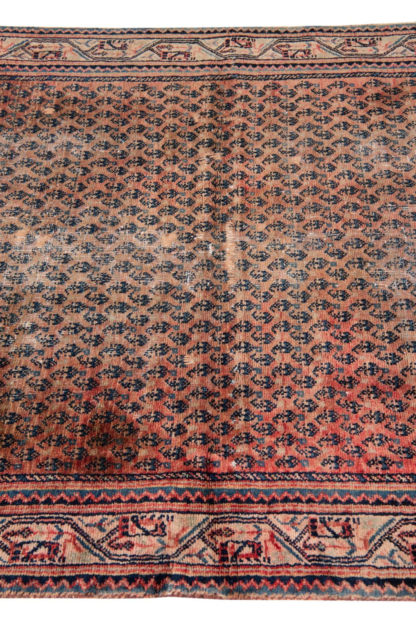 4' 3 x 6' 8 Hand Knotted Ultra Vintage Persian Wool Rug