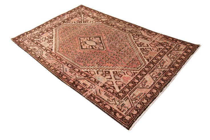 Detail image of 4' 2 x 7' Hand Knotted Ultra Vintage Persian Wool Rug