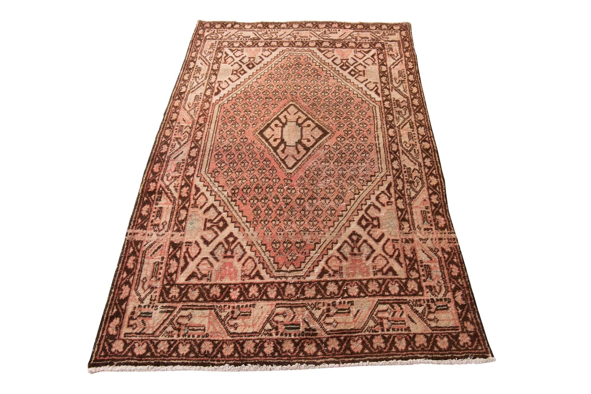 4' 2 x 7' Hand Knotted Ultra Vintage Persian Wool Rug