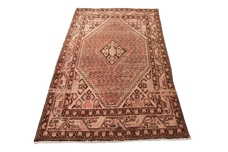 Detail image of 4' 2 x 7' Hand Knotted Ultra Vintage Persian Wool Rug