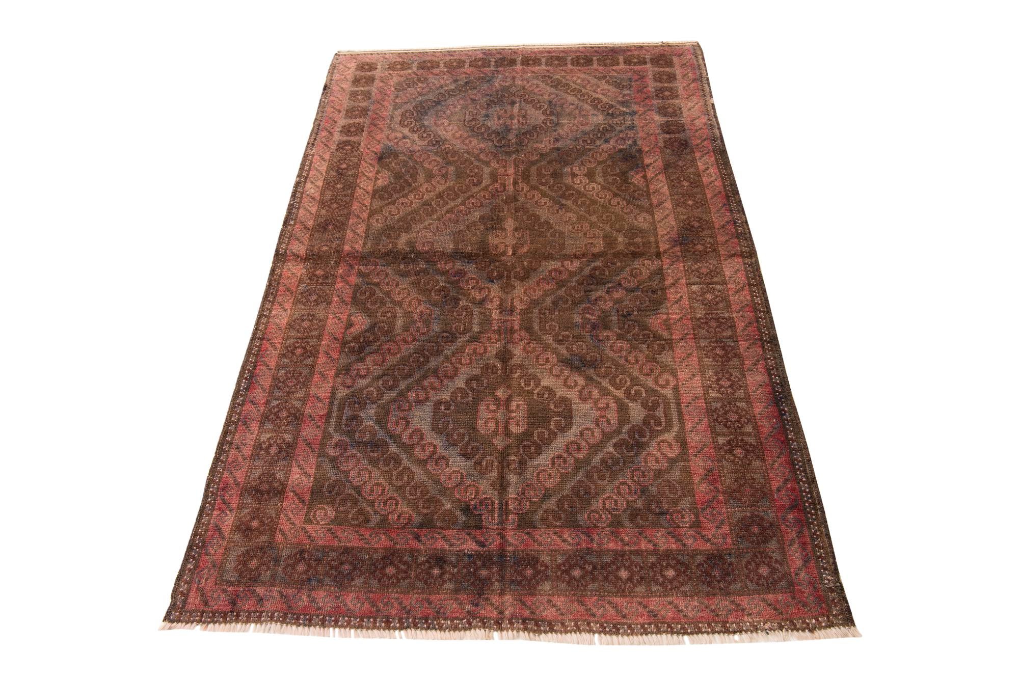 3' 10 x 6' 3 Hand Knotted Ultra Vintage Persian Wool Rug