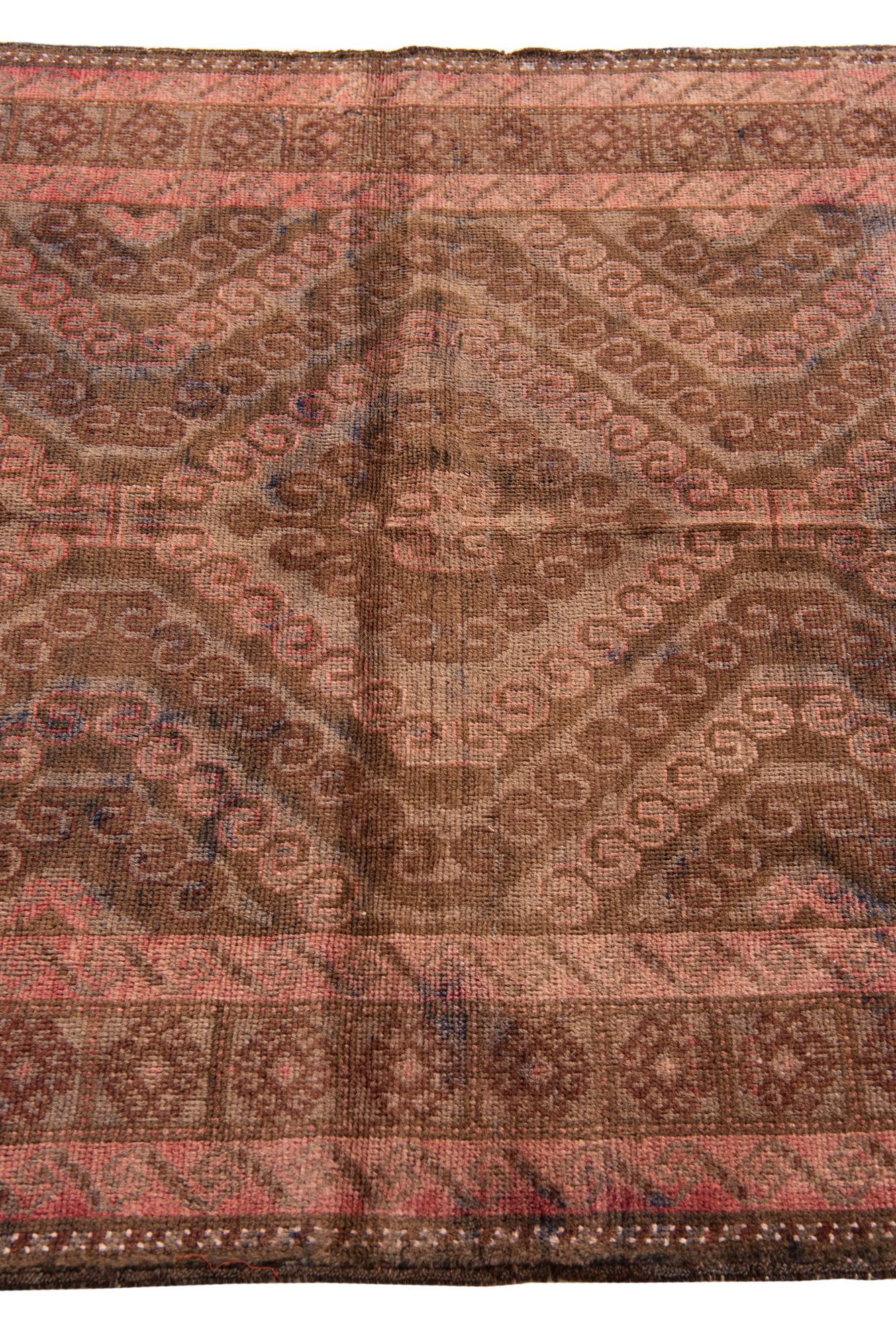 3' 10 x 6' 3 Hand Knotted Ultra Vintage Persian Wool Rug