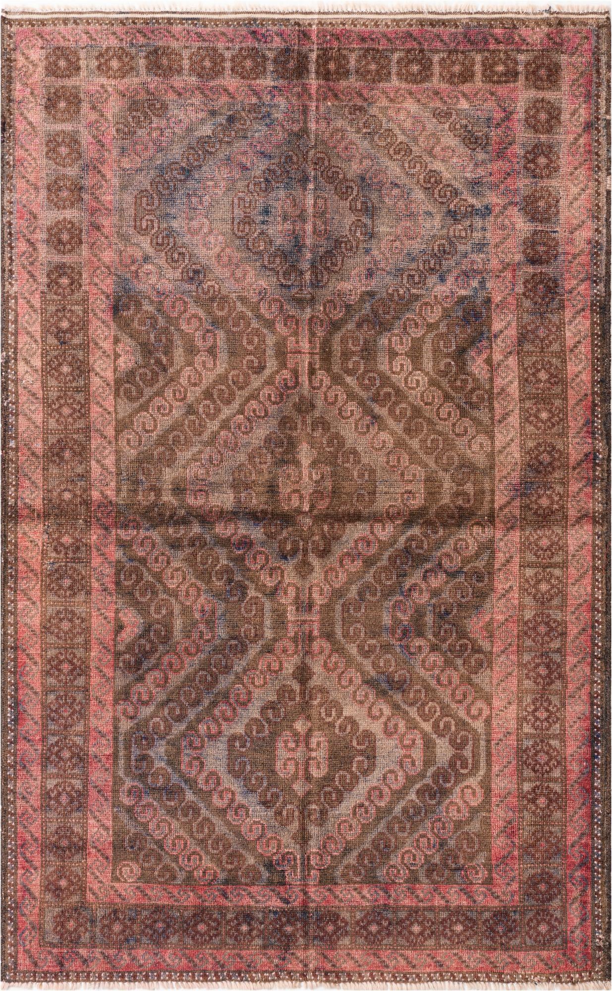 3' 10 x 6' 3 Hand Knotted Ultra Vintage Persian Wool Rug