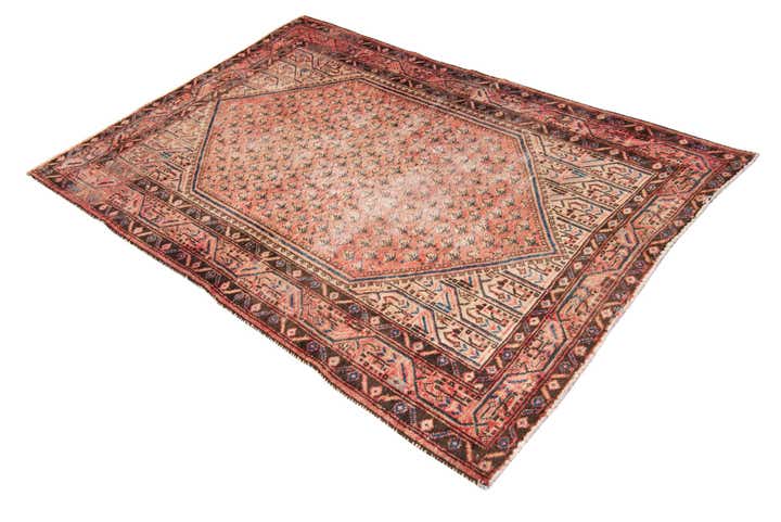 4' 3 x 6' 2 Hand Knotted Ultra Vintage Persian Wool Rug