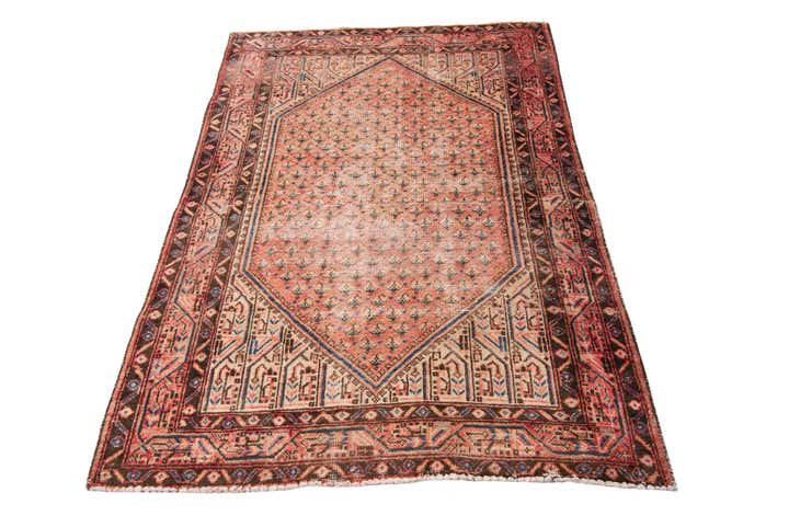 4' 3 x 6' 2 Hand Knotted Ultra Vintage Persian Wool Rug