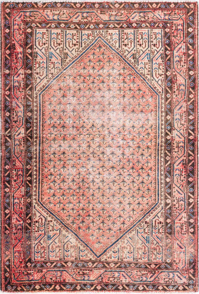 Detail image of 4' 3 x 6' 2 Hand Knotted Ultra Vintage Persian Wool Rug