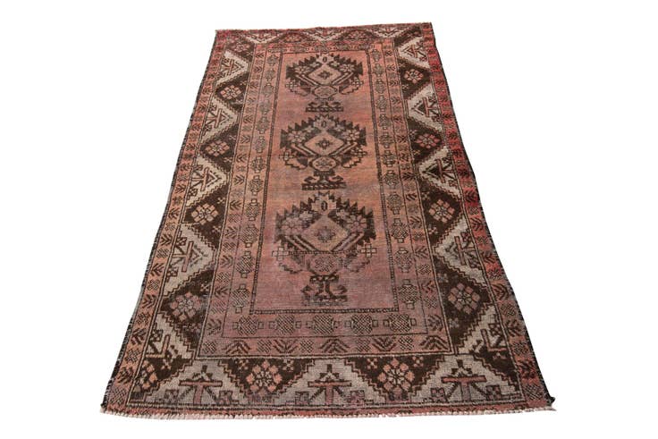 Detail image of 3' 10 x 6' 9 Hand Knotted Ultra Vintage Persian Wool Rug