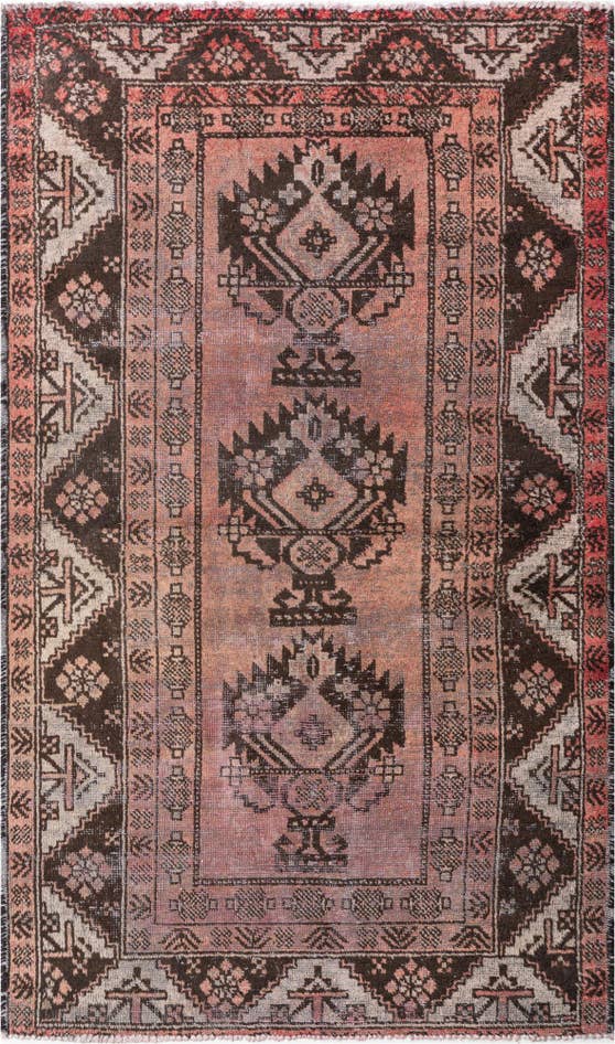 Detail image of 3' 10 x 6' 9 Hand Knotted Ultra Vintage Persian Wool Rug