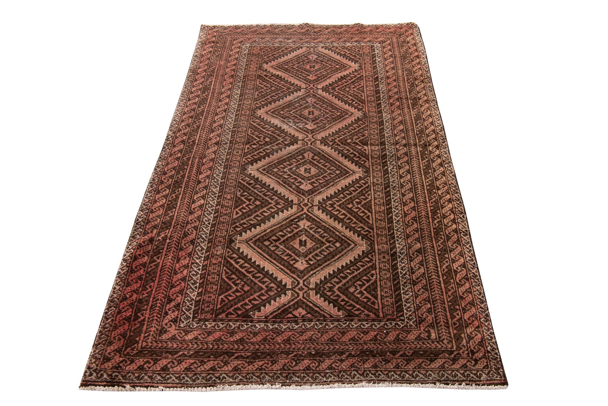 3' 10 x 6' 7 Hand Knotted Ultra Vintage Persian Wool Rug