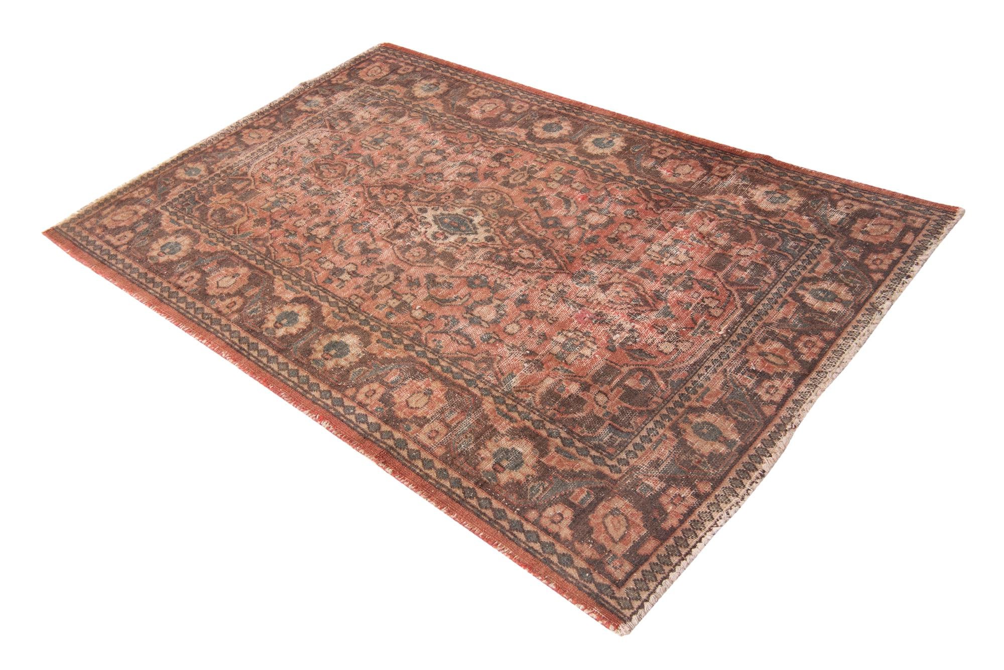 4' x 6' 2 Hand Knotted Ultra Vintage Persian Wool Rug