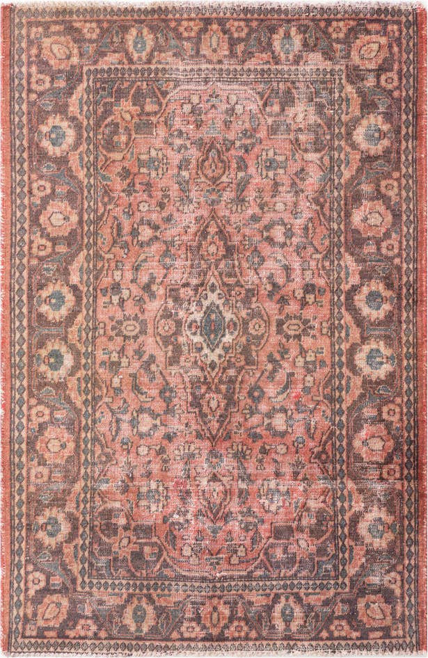 Detailfoto van 120cm x 190cm Handgeknoopt Ultra Vintage Perzisch Wol Vloerkleed