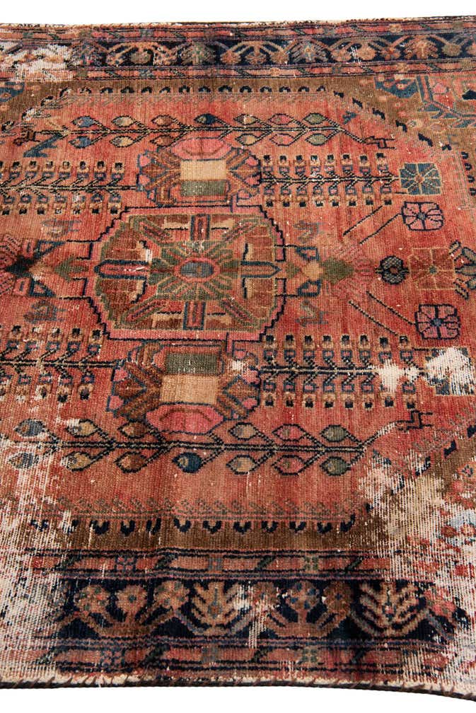 4' 6 x 6' 10 Hand Knotted Ultra Vintage Persian Wool Rug