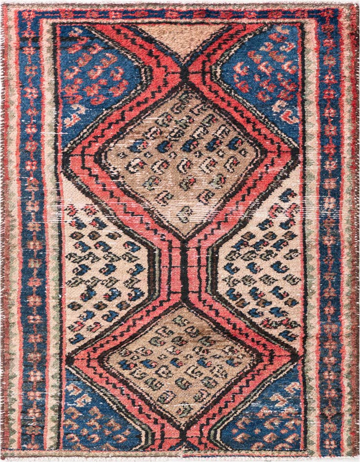 Detail image of 3' 2 x 5' 10 Hand Knotted Ultra Vintage Persian Wool Rug
