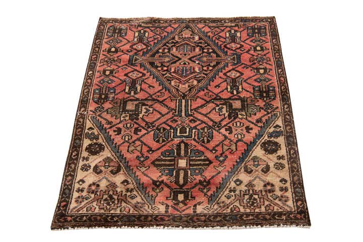 3' 1 x 3' 10 Hand Knotted Ultra Vintage Persian Wool Rug