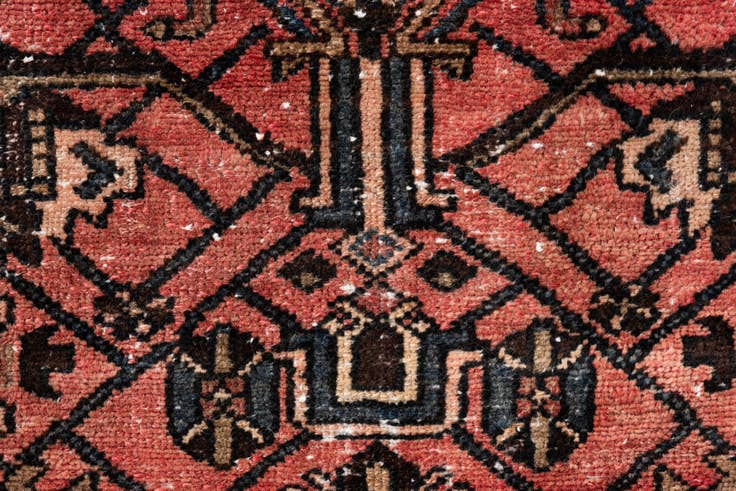 Detail image of 3' 1 x 3' 10 Hand Knotted Ultra Vintage Persian Wool Rug