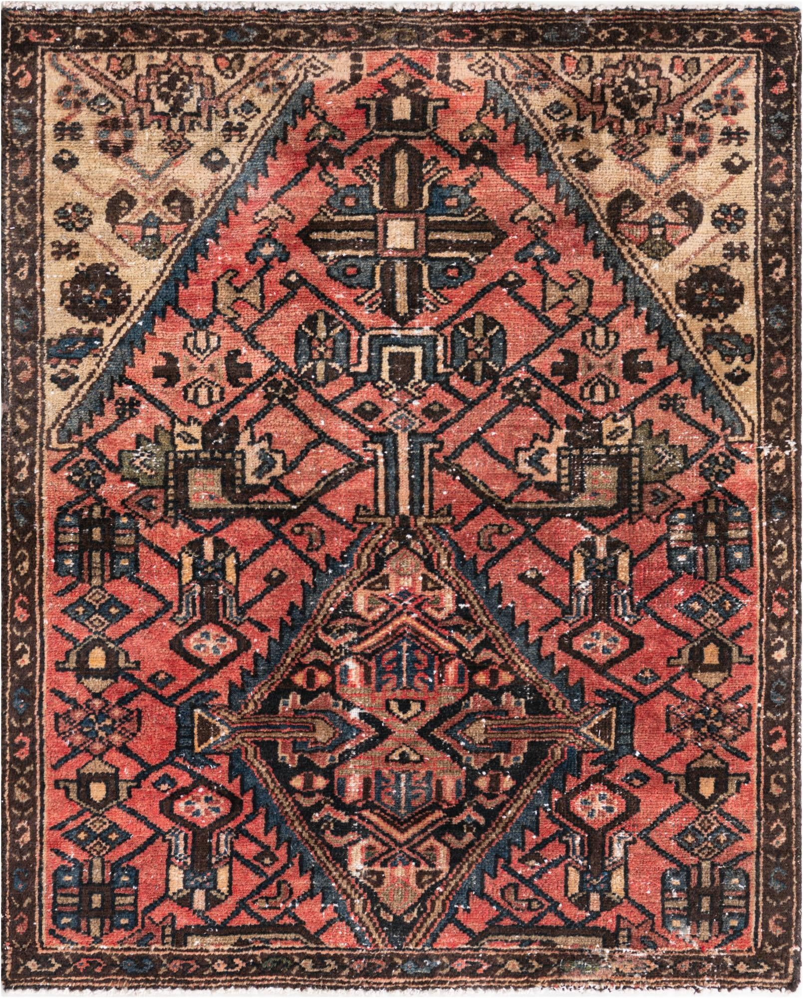 3' 1 x 3' 10 Hand Knotted Ultra Vintage Persian Wool Rug