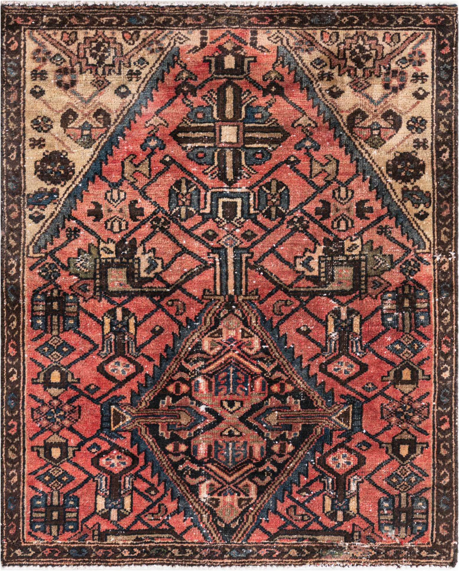 3' 1 x 3' 10 Hand Knotted Ultra Vintage Persian Wool Rug