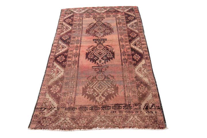 4' 3 x 6' 8 Hand Knotted Ultra Vintage Persian Wool Rug