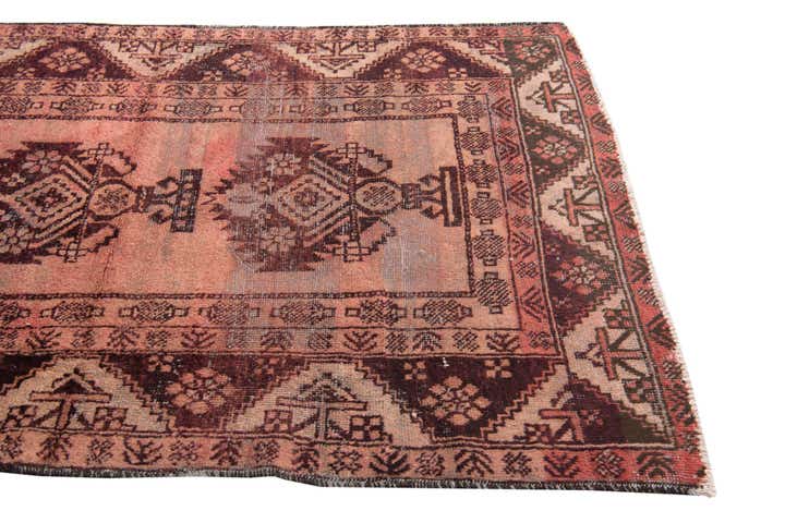 4' 3 x 6' 8 Hand Knotted Ultra Vintage Persian Wool Rug