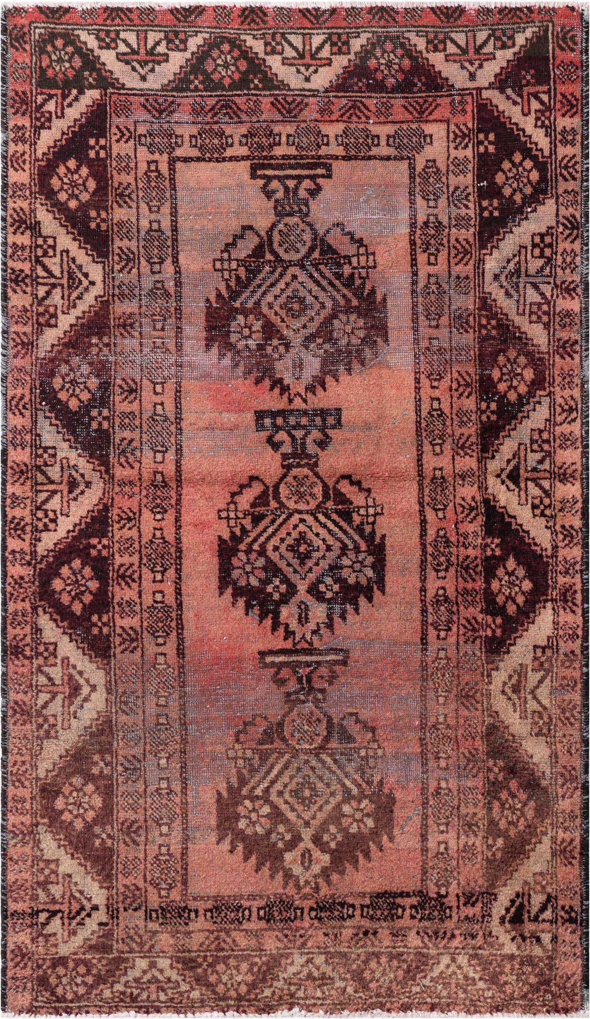 4' 3 x 6' 8 Hand Knotted Ultra Vintage Persian Wool Rug