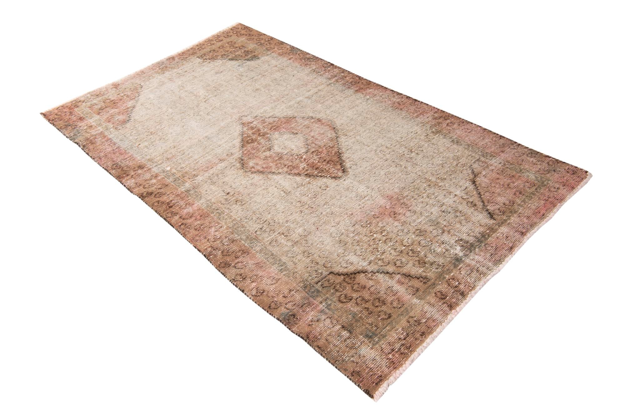 3' 8 x 6' 5 Hand Knotted Ultra Vintage Persian Wool Rug