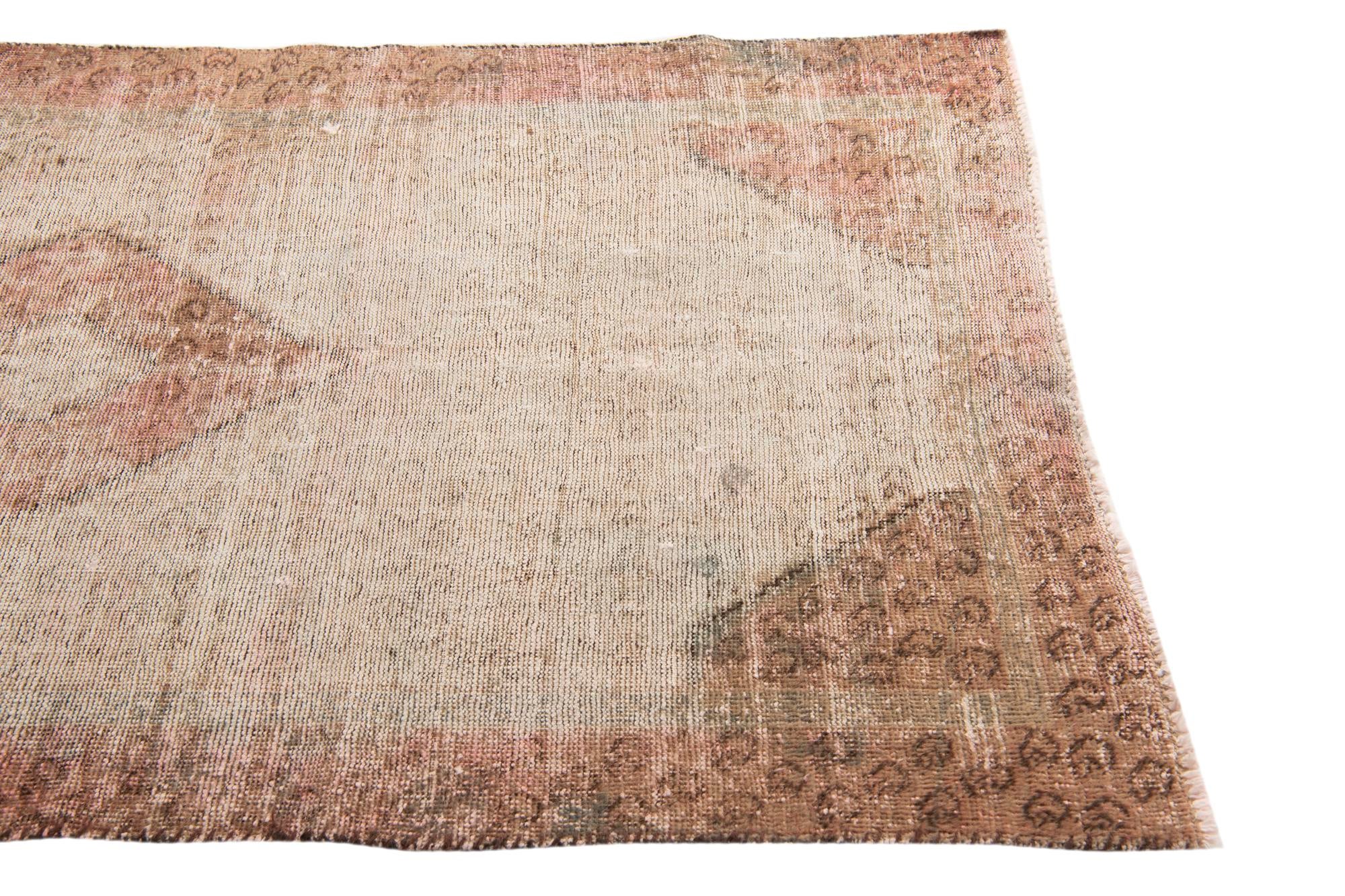 3' 8 x 6' 5 Hand Knotted Ultra Vintage Persian Wool Rug