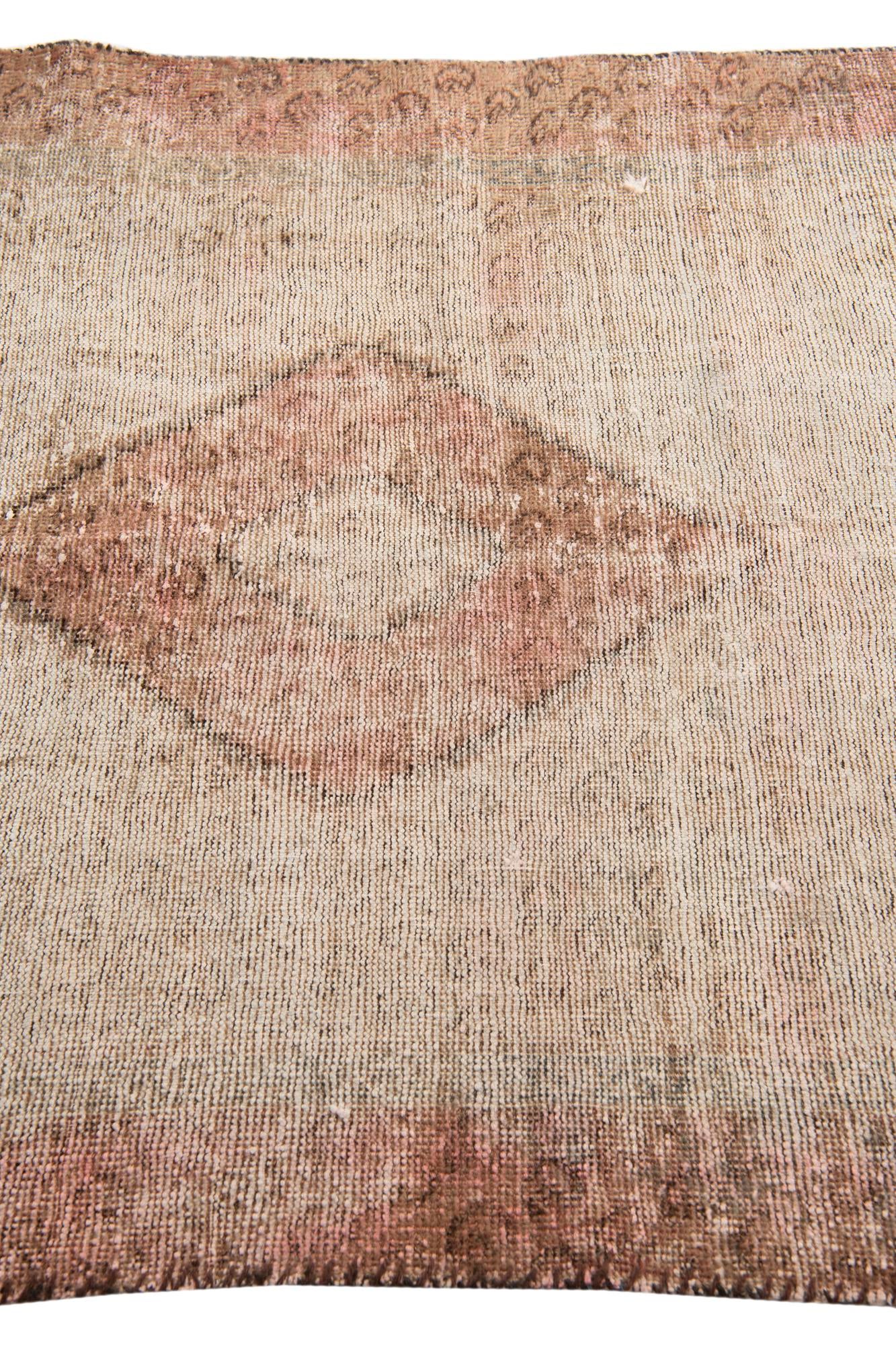 3' 8 x 6' 5 Hand Knotted Ultra Vintage Persian Wool Rug
