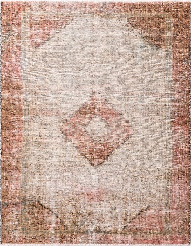 Detail image of 3' 8 x 6' 5 Hand Knotted Ultra Vintage Persian Wool Rug