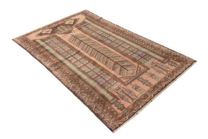 3' 9 x 6' 3 Hand Knotted Ultra Vintage Persian Wool Rug