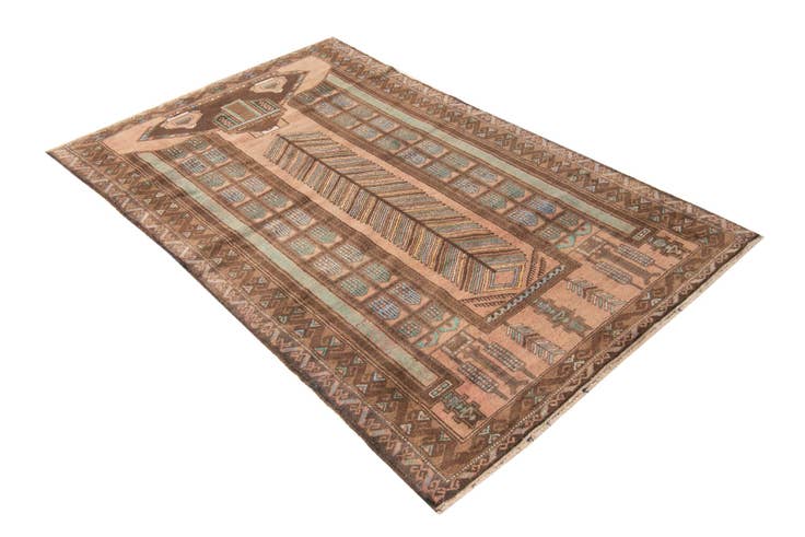 Detail image of 3' 9 x 6' 3 Hand Knotted Ultra Vintage Persian Wool Rug