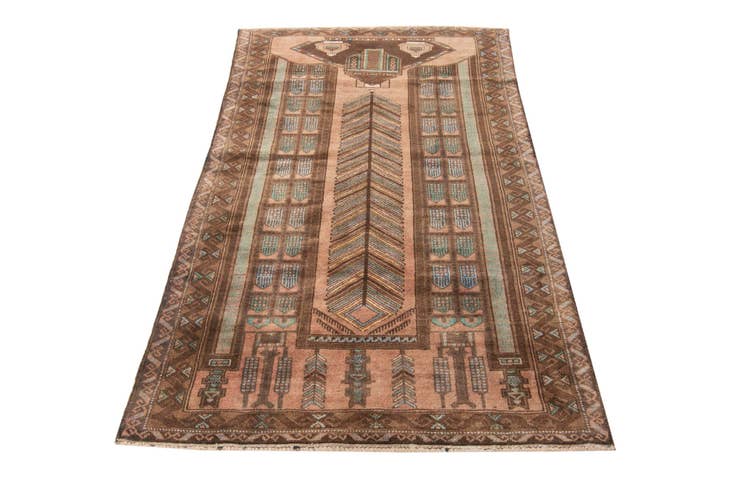 Detail image of 3' 9 x 6' 3 Hand Knotted Ultra Vintage Persian Wool Rug